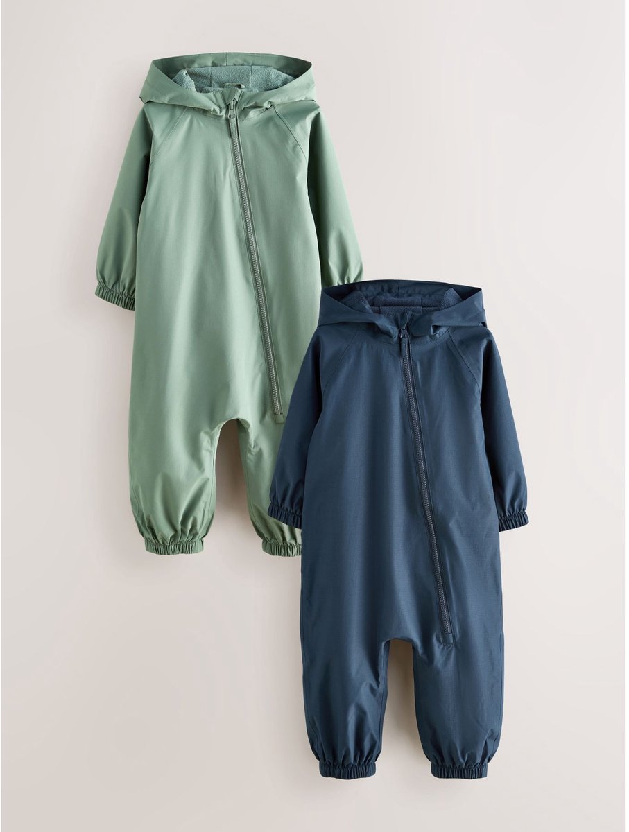 Next - Jongens - Set van 2 regenpakken - Blauw