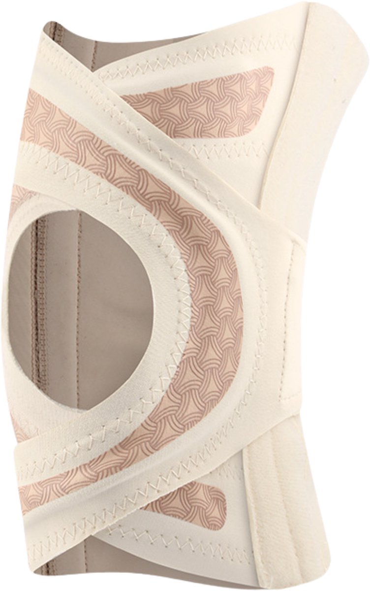 U Fit One 1 Stuk Fold Over Knie Brace - Knee Sleeves - Kniebeschermers - Knieband - Knee Support & Bandage - Sportbrace - Beige - Maat L