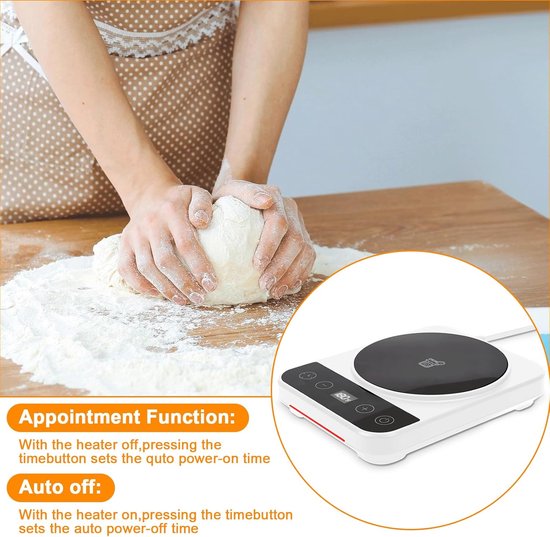 1 stuks - fermentatie verwarmer - fermentatieverwarmer zuurdesem -zuurdesem starter set - sourdough - weckpotten -constante temperatuur van 70-100 graden Fahrenheit - 12-uurs timer met in hoogte verstelbare voet - wit — afbeelding 5