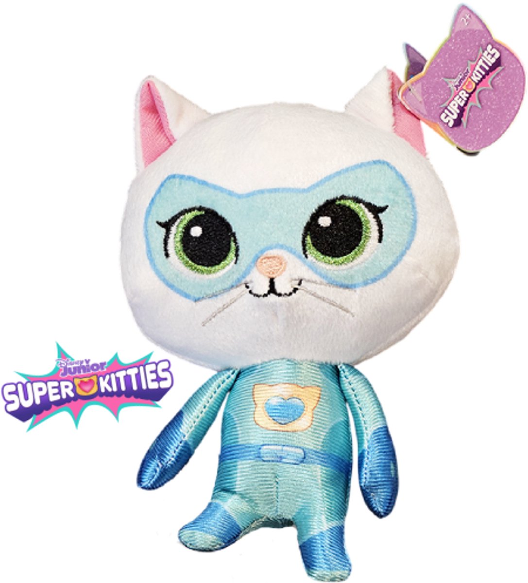 Bitsy - Disney SuperKitties Pluche Knuffel 15 cm - Super Kitties Plush Toy - Speelgoed Knuffels voor Kinderen Jongens Meisjes