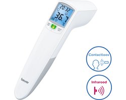 Beurer FT 100 Thermometer lichaam - Contactloos - Baby & Volwassene - Slimme Infraroodmeting met Automatische Start - Koortsthermometer meet Lichaam, Oppervlak & Kamertemperatuur - 60 Geheugenplaatsen - Medisch Gecertificeerd