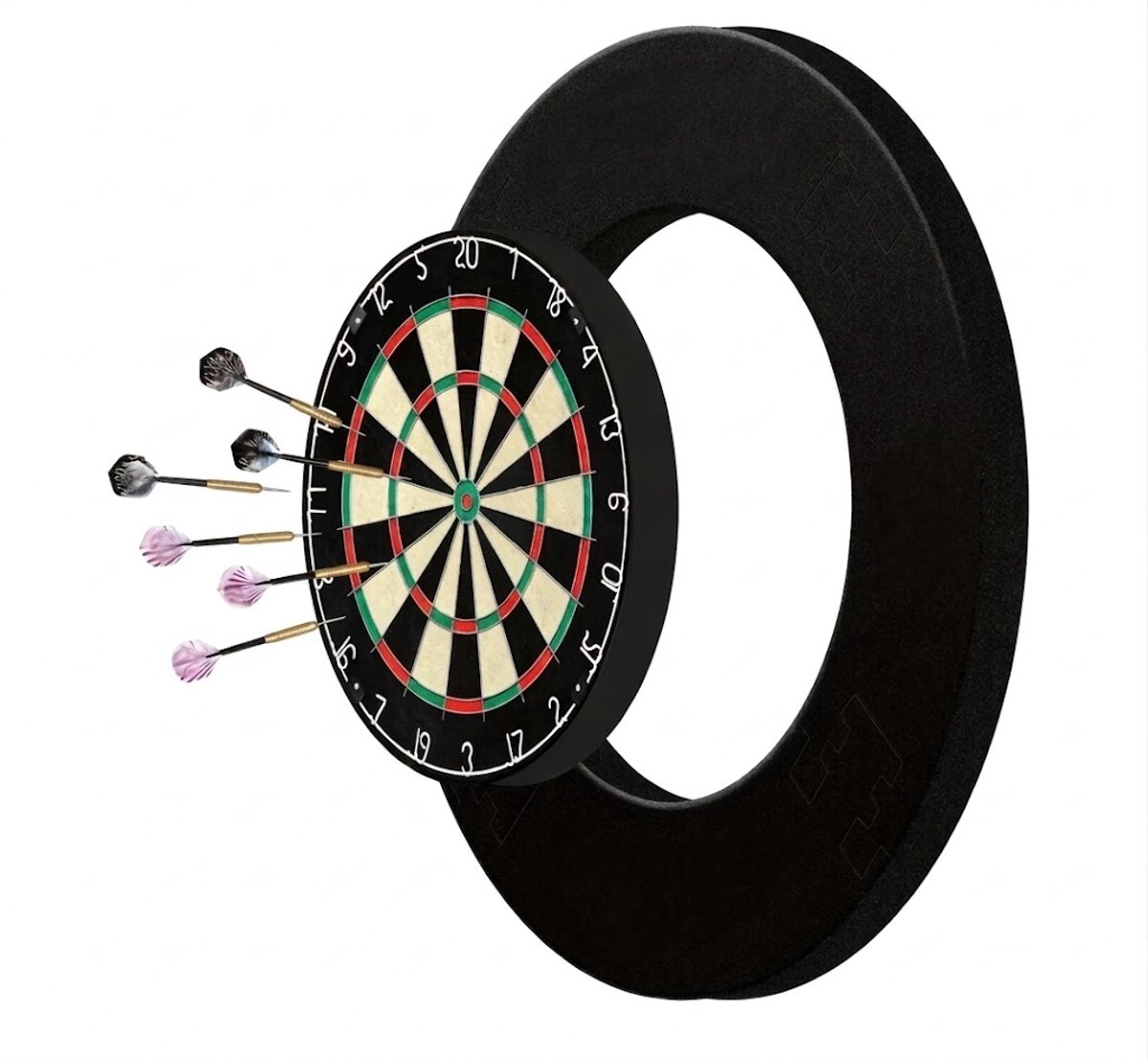 Zwarte dartbord surroundring - dartbord bescherming ring voor muur en wand - schuim dartbord beschermring voor standaard dartborden - dartbord accessoire voor heren en dames - dartbord surround