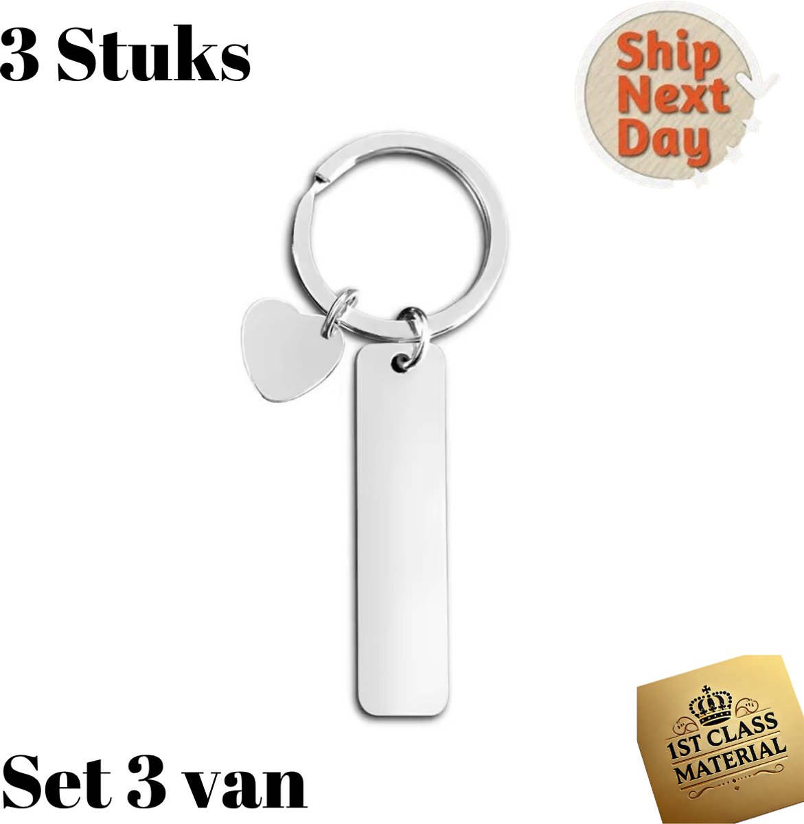Sleutelhanger | Zwart | Luxe Metalen/Vaderdag Cadeau/Valentijn Cadeautje |RVS Roestvrij Stalen Rechthoekig Design | Verjaardag & Feestdagen