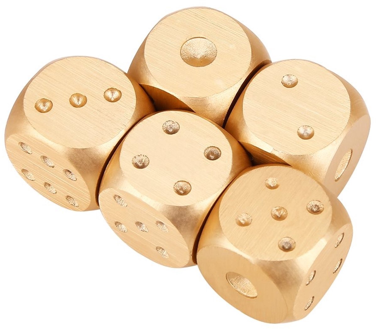 Allecto - Poliedrici Set - Hoogwaardige aluminium - Speelgoed voor volwassenen - Spellen - Dadi set in gouden doos
