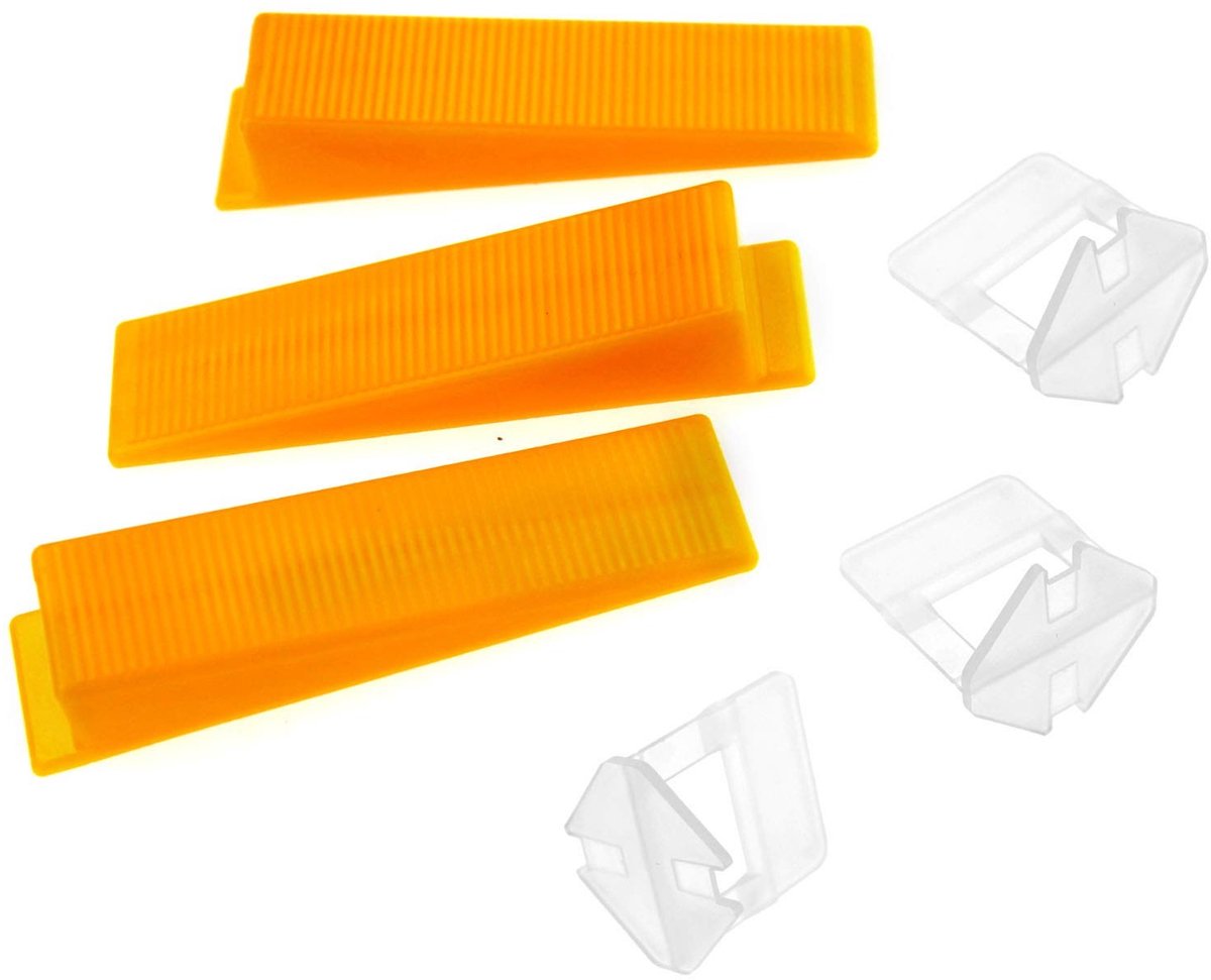 Allecto - Large Tile Flooring Spacers - Perfecte tegelplaatsing - Geel - Tegelniveau systeem - Eenvoudig in gebruik - Voor hobbyisten en professi