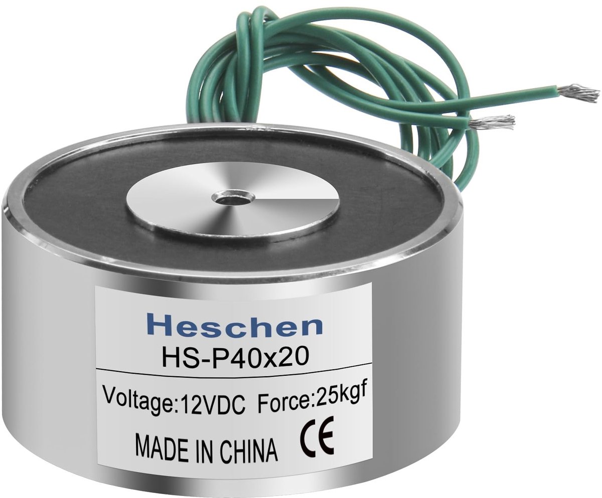 Allecto - Elektromagneet - 12V DC - Sterke aantrekkingskracht - 40 mm diameter - Toepassingen in industrie - 25 kg aantrekkingskracht - Geschikt vo...