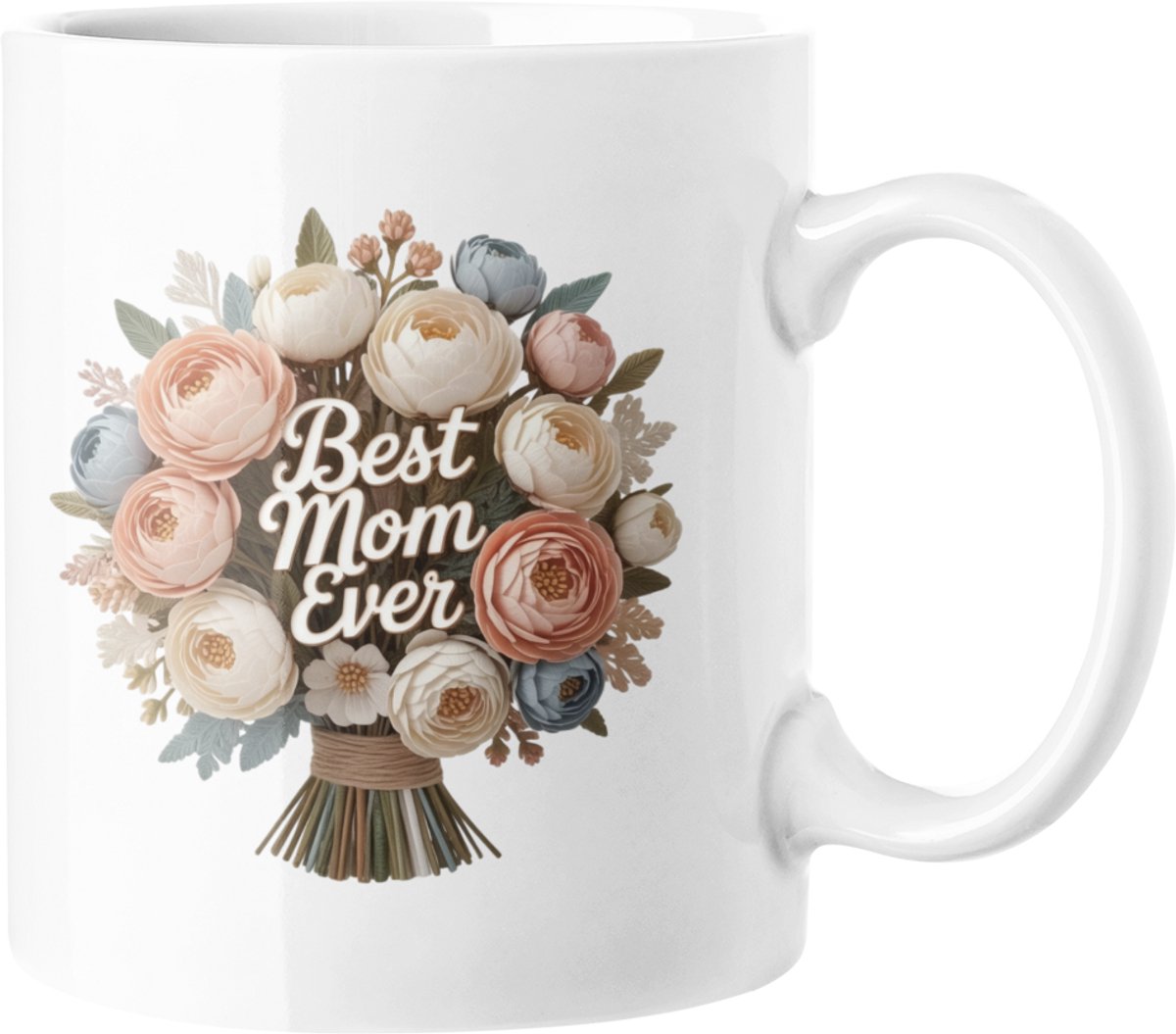 Beste Moeder Ooit Bloemenboeket 11oz Keramische Koffiemok - Moederdag Cadeau