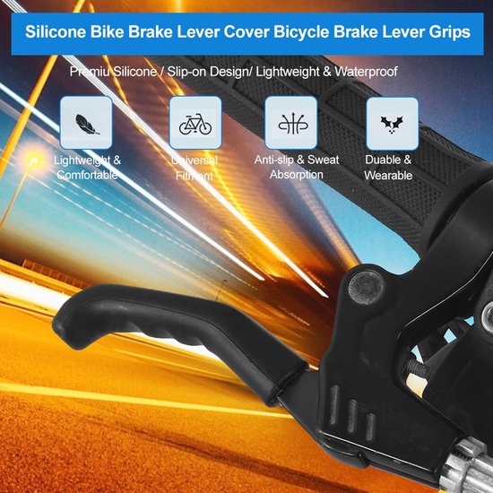 Remhendel Beschermende Cover Fiets Siliconen Handgrepen Antislip Waterdichte Protector Accessoire -Fiets accessoires - Zwart van Merkloos — afbeelding 5
