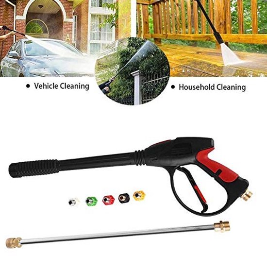 Allecto Hogedrukreiniger Spuitpistool Pressure Cleaner Gun 4000 PSI 1/2 inch Met 5 Nozzles Ideaal voor Tuin en Auto Comfortabele van Merkloos	 — afbeelding 5