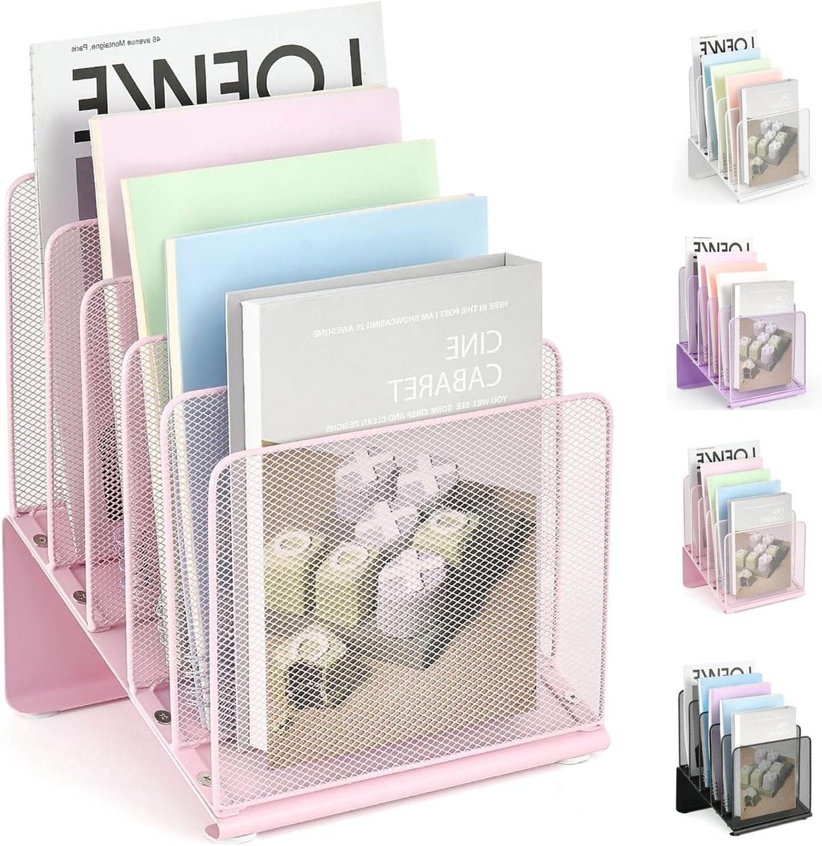 Bestandsorganizer Bureau - Bureau organizer Dossierrek - Bureau Opruimen - 5 Secties Verticaal - Niet gespecificeerd - Roze