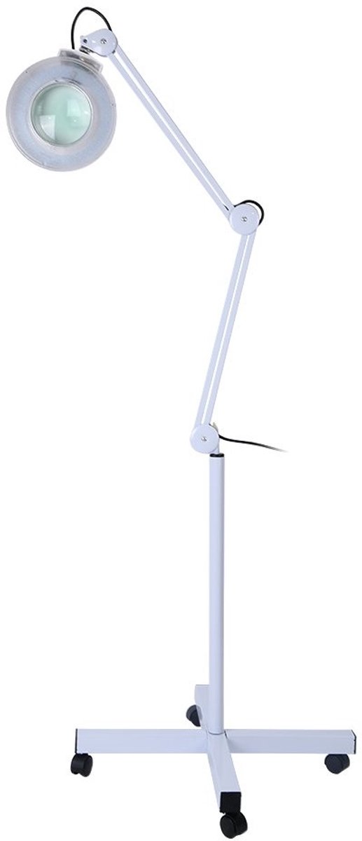 Allecto - LED Magnifier Lamp - 5x Vergroting - Ideaal voor Beauty en Medisch - Wit - Verstelbare Arm - Perfect voor Spa en Tattoo