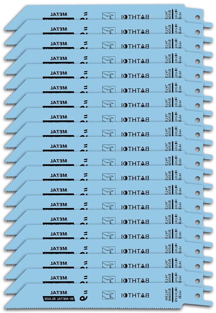 Reciprozaagbladen Metaal - Zaagbladen Metaal - Metaal Snel Snijden - 8% Kobalt Bimetal - 6 Inch 18 Tpi - Blauw