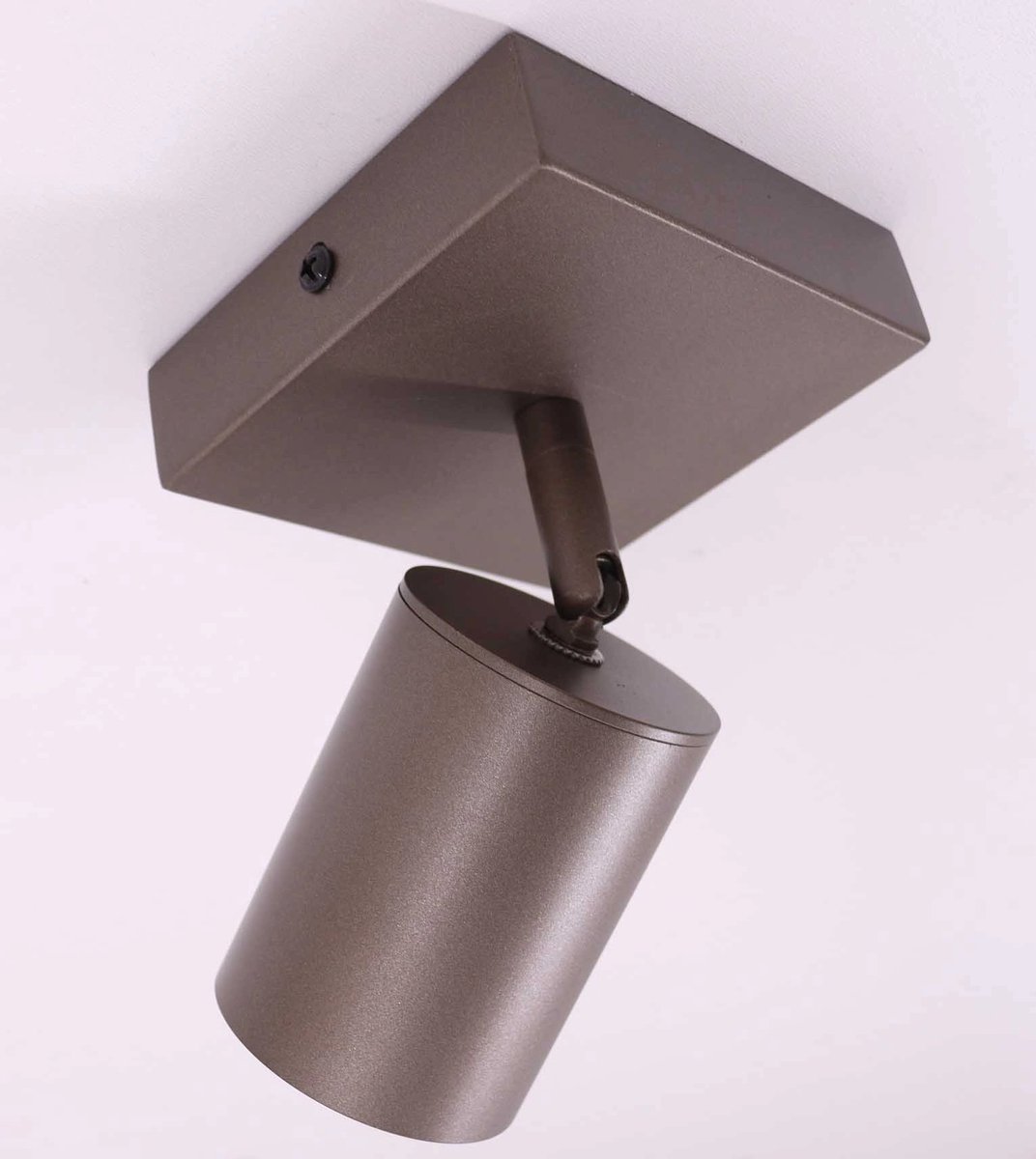 Opbouwspot 1lichts mat cacao bruin/champagnekleur LED GU10 afmeting: 10x10cm