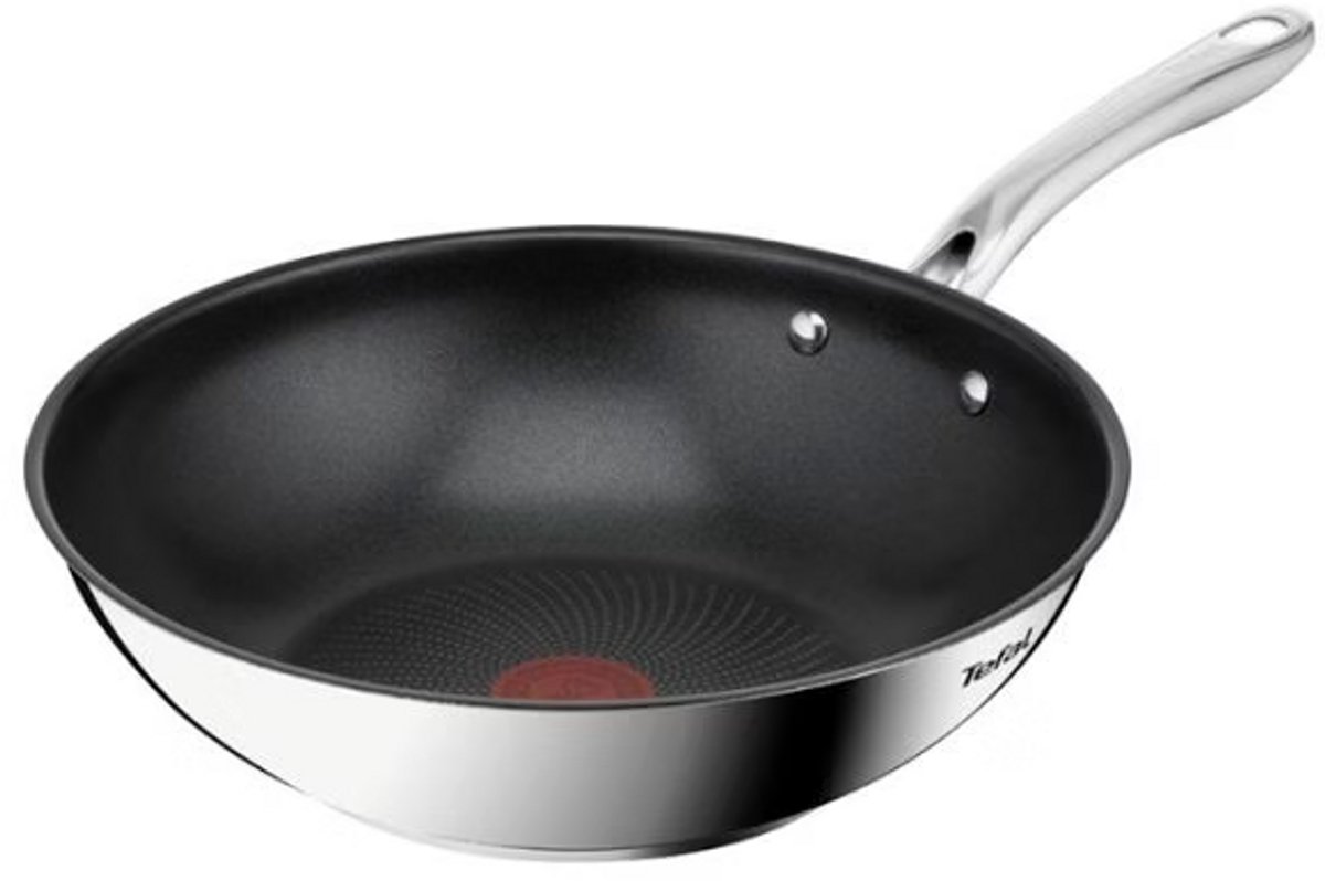 Tefal wok Infinite 28 cm - Inclusief houten roerlepel voor optimaal behoud van de bodem