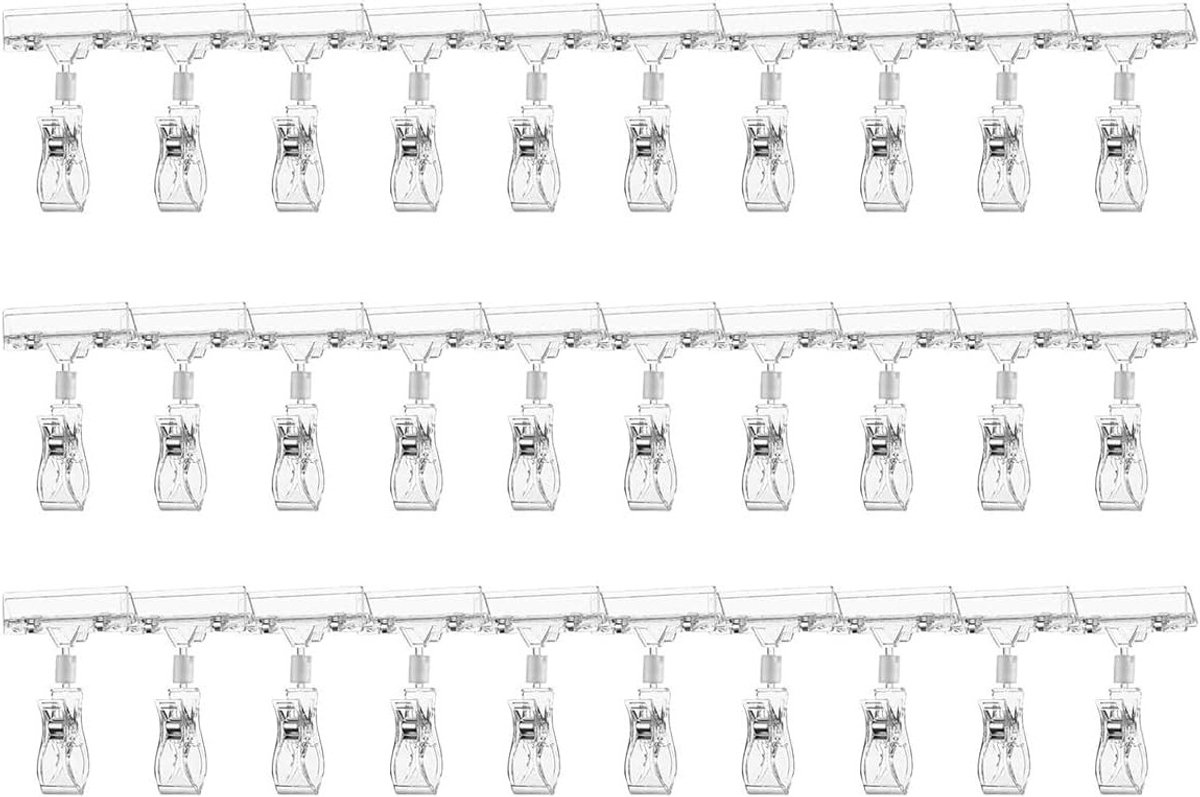 Roterende plastic bordhouders - 30 stuks voor prijskaartjes, merchandise-display en memo-houders in supermarkt en kantoor