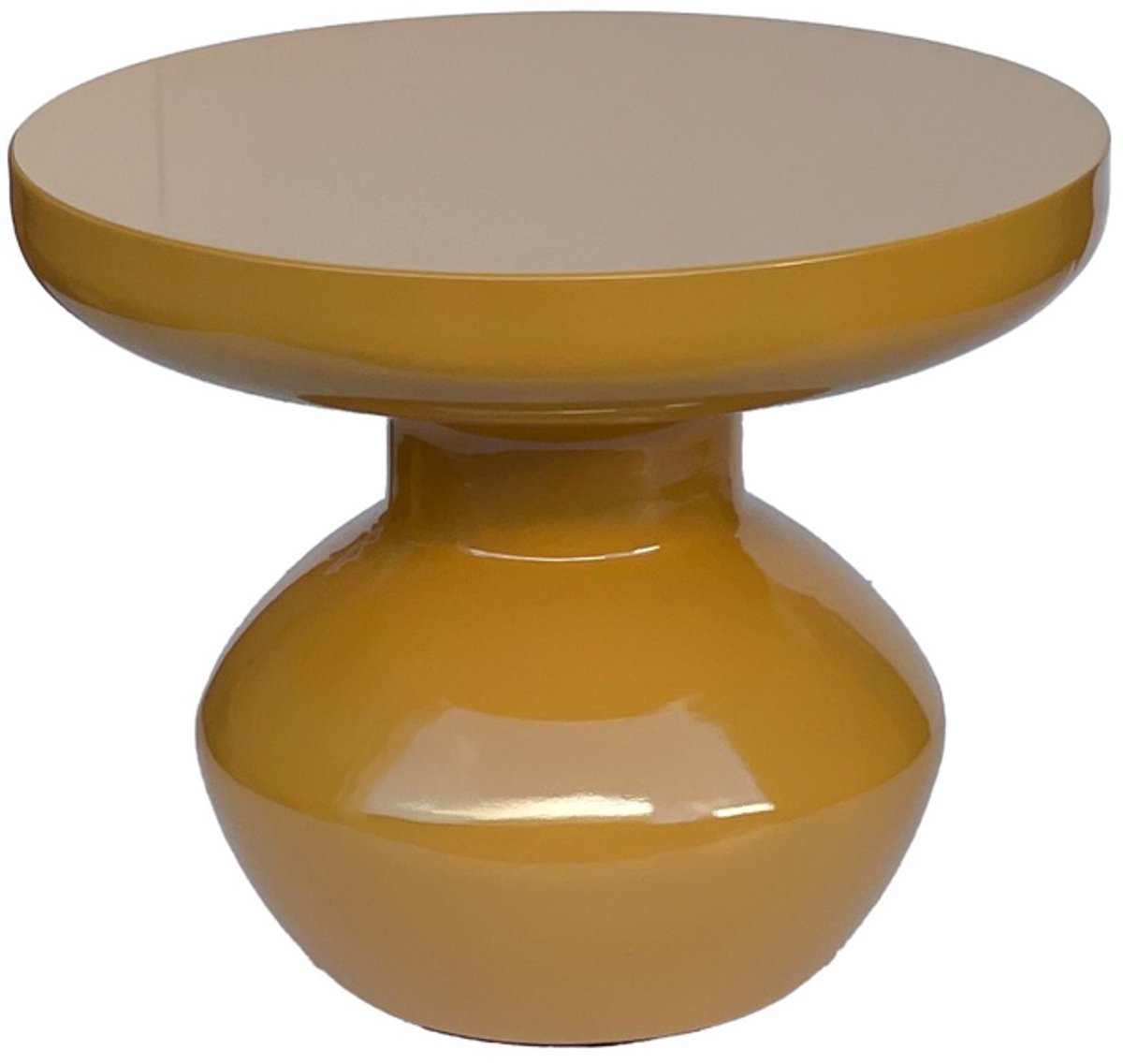 Livingfurn Bijzettafel Brix - Rond Geel Staal - 41x40,5x34cm