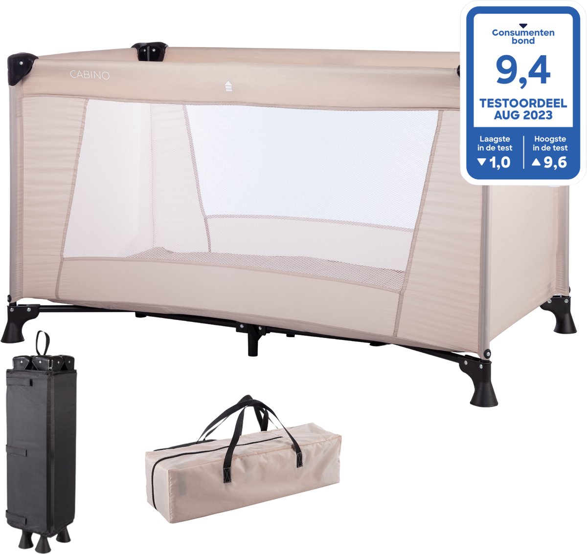 Cabino Campingbedje / Reisbedje Opvouwbaar set Inclusief Transporttas en Matras – 120 x 60 cm - Dune thumbnail 5