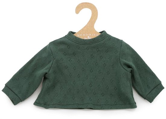 Asi poppenkleding katoenen T-shirt donker groen lang mouw poppen.