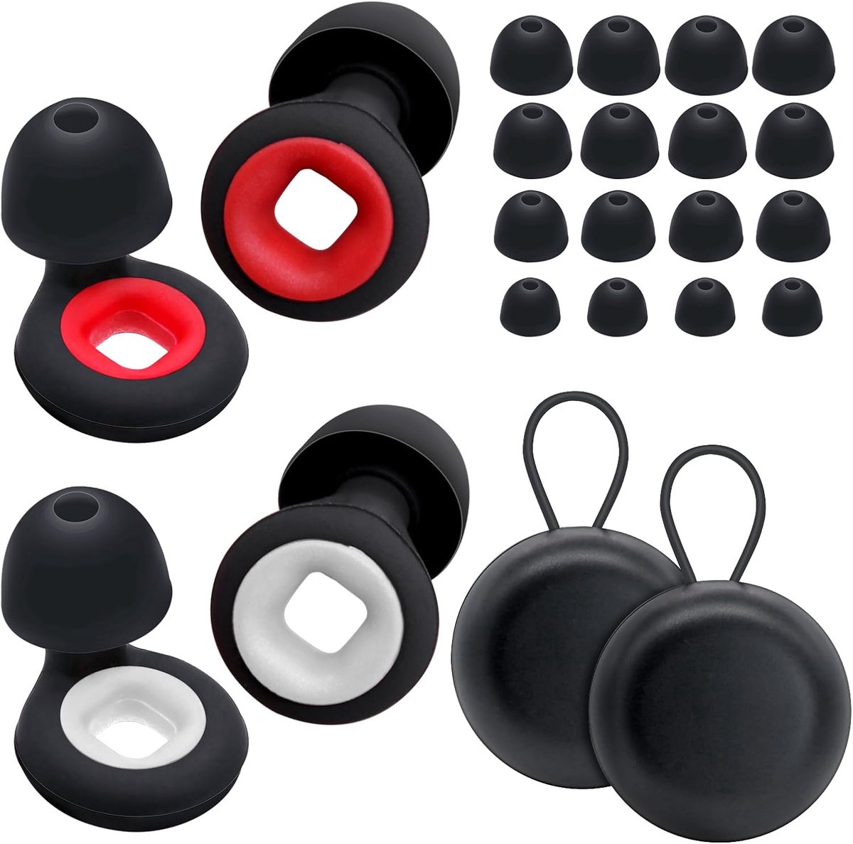 2 paar gehoorbescherming motorfiets - oordopjes festival earplug - snurkstille oordopjes - siliconen - om te slapen - geluidsreducerend 25-28db - 4 maten XS/S/M/L