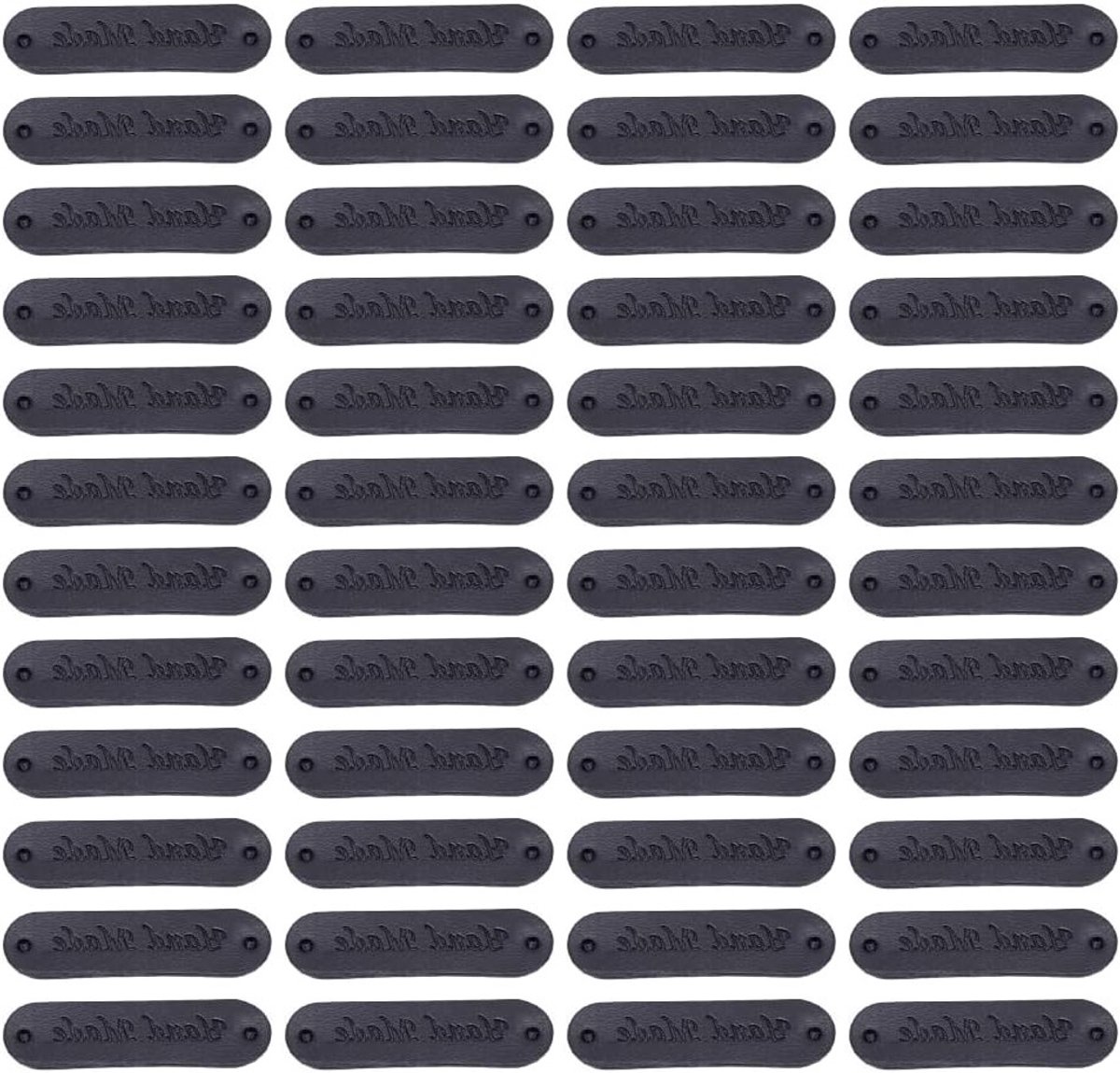 Handgemaakte Ovale Faux Leather Labels van 50 cm in Zwart voor Brei- en Haakaccessoires, Tassen en Jeans