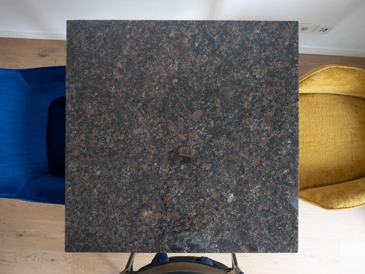 Granieten Werkblad - Keukenplaat Serveer - Presenteren van Gerechten - Uniek Handwerk - 80 x 60 cm - Groen Bruin