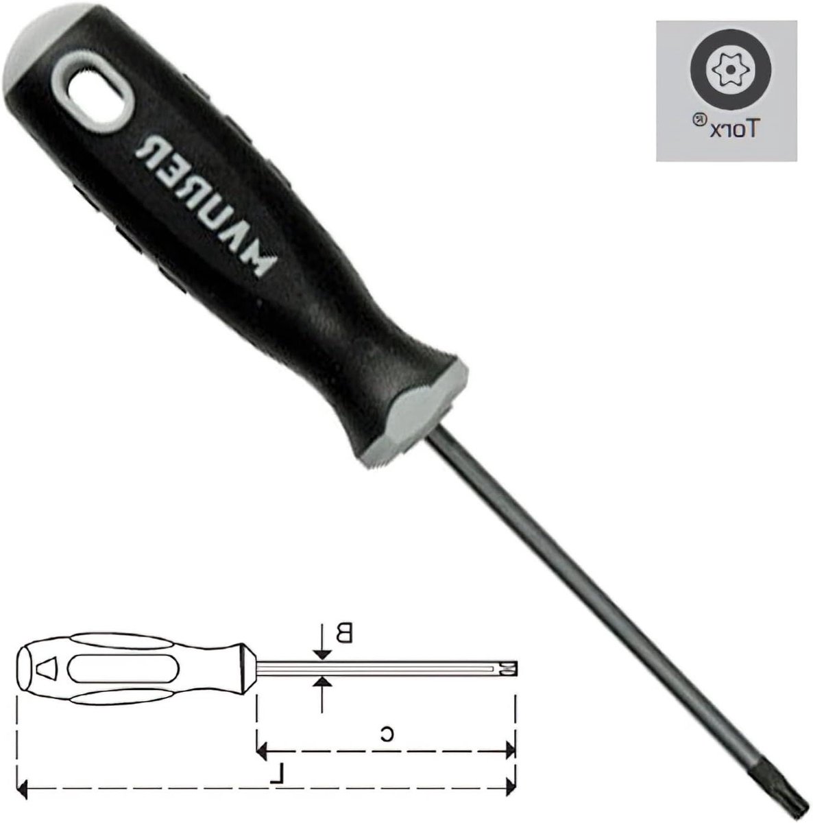 Torx Schroevendraaier - Precisie Gereedschap - Vastzetten Schroeven - Nauwkeurig Geslepen - 20 x 100 mm - Meerkleurig