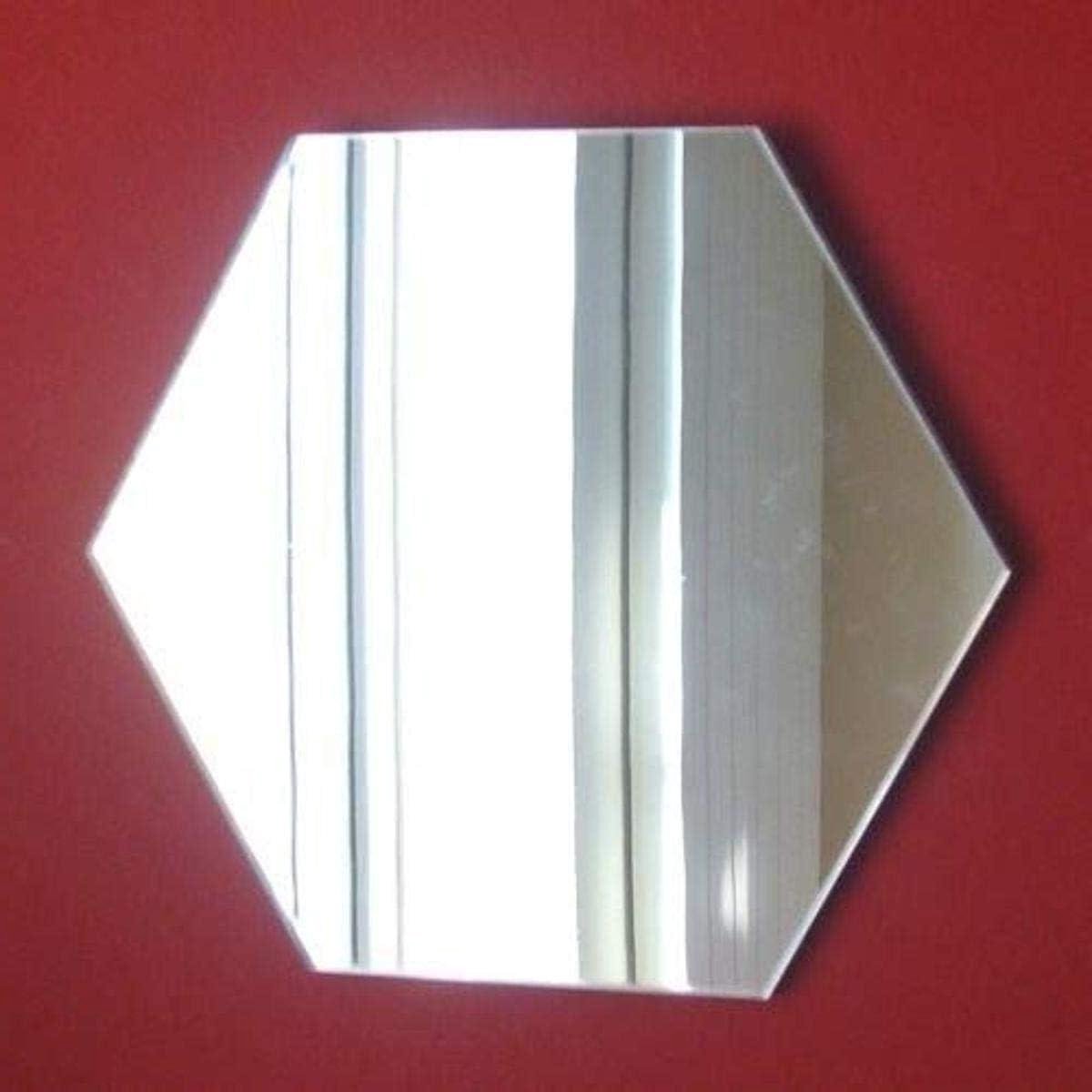Zeshoek Spiegel - Wanddecoratie - Interieur Verfraaien - Onbreekbaar Acryl - 35cm x 35cm - Zilver