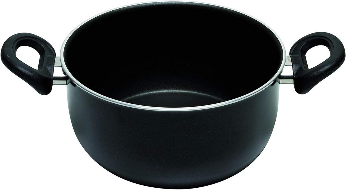 Braadpan met handgrepen - Grote pan - Langzaam garen - Nikkelvrij - 28 cm - Zwart