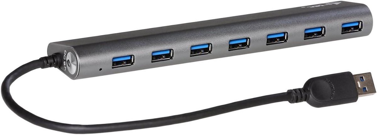 USB 3.0 Hub - Laadstation Docking Station - Apparaten Aansluiten - 7 Poorten - 18.3 cm - Zwart