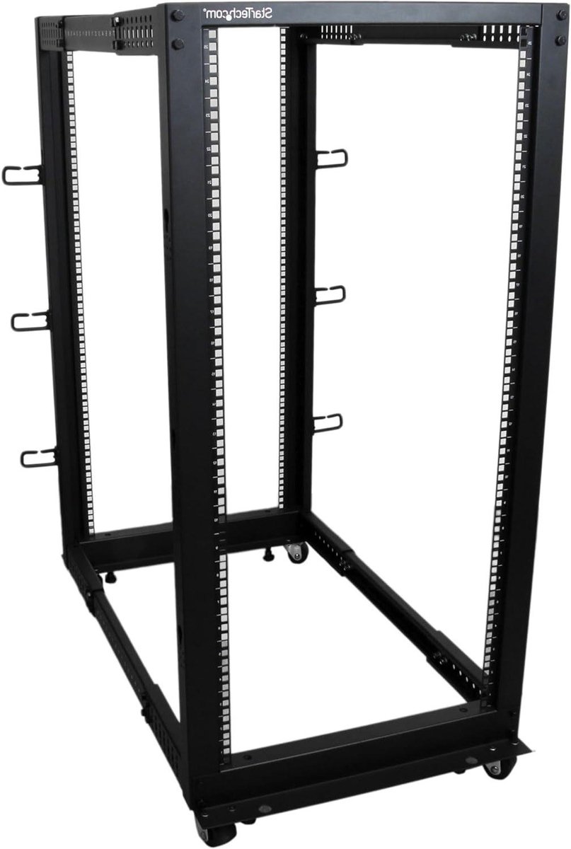 Server Rack - Open Frame Kast - IT Apparatuur Monteren - Instelbare Diepte - 25U - Zwart