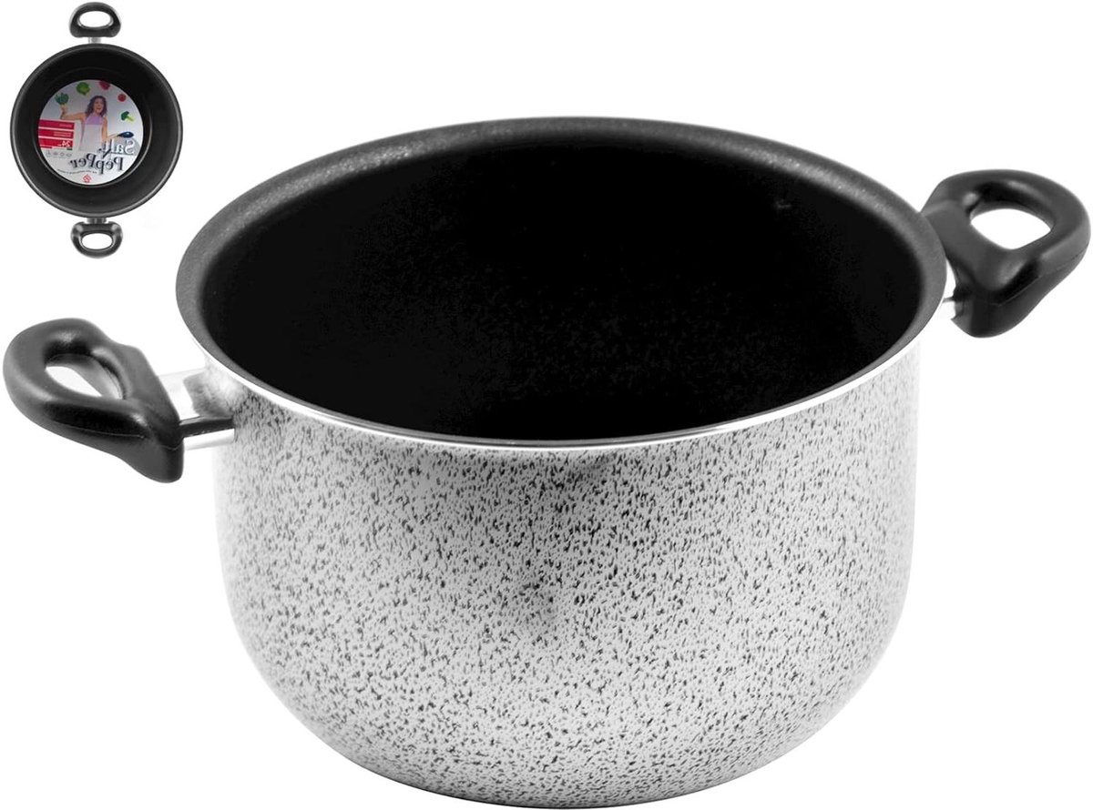 Antiaanbakpan - Kookpan Koekenpan - Algemeen Koken - Salt & Pepper Design - 26 cm - Wit
