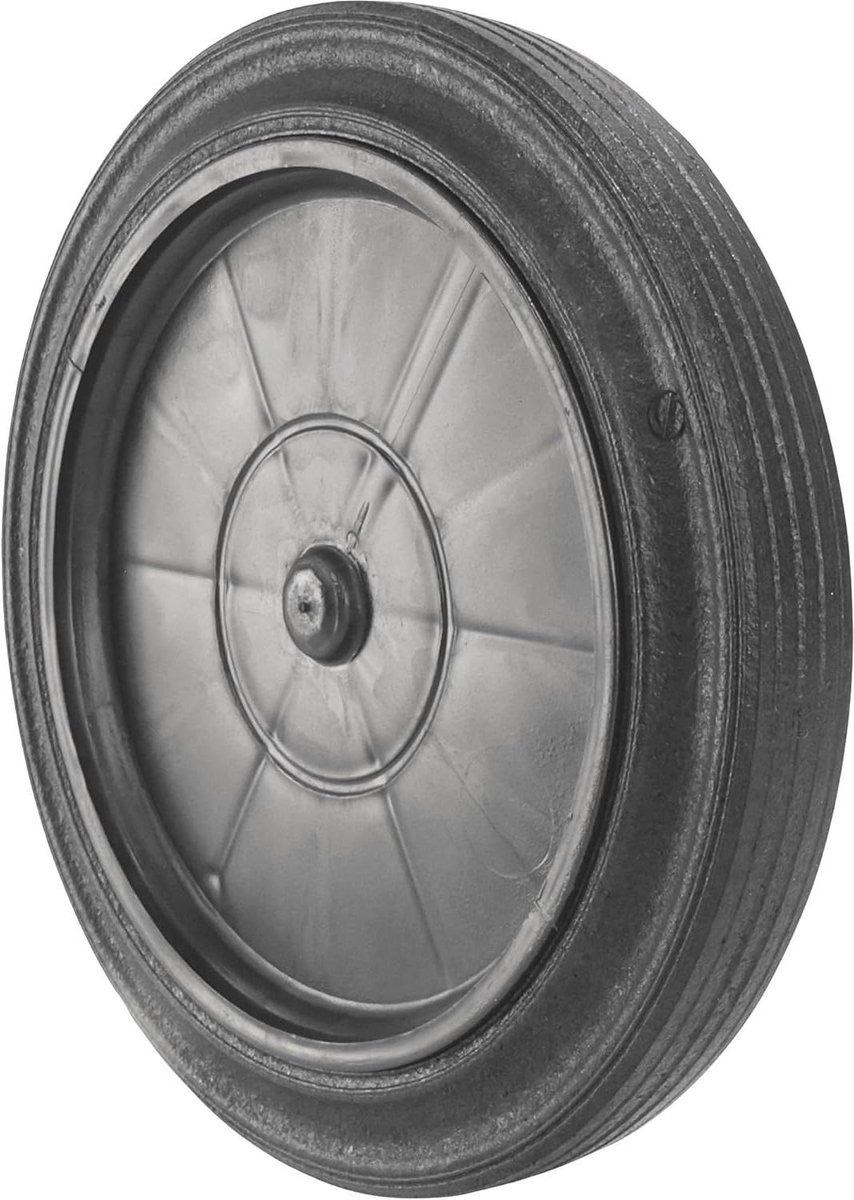 Vervangend Wiel - Prullenbak Wiel - Soepel Rollen - Massief Rubber - 12 Inch - Zwart