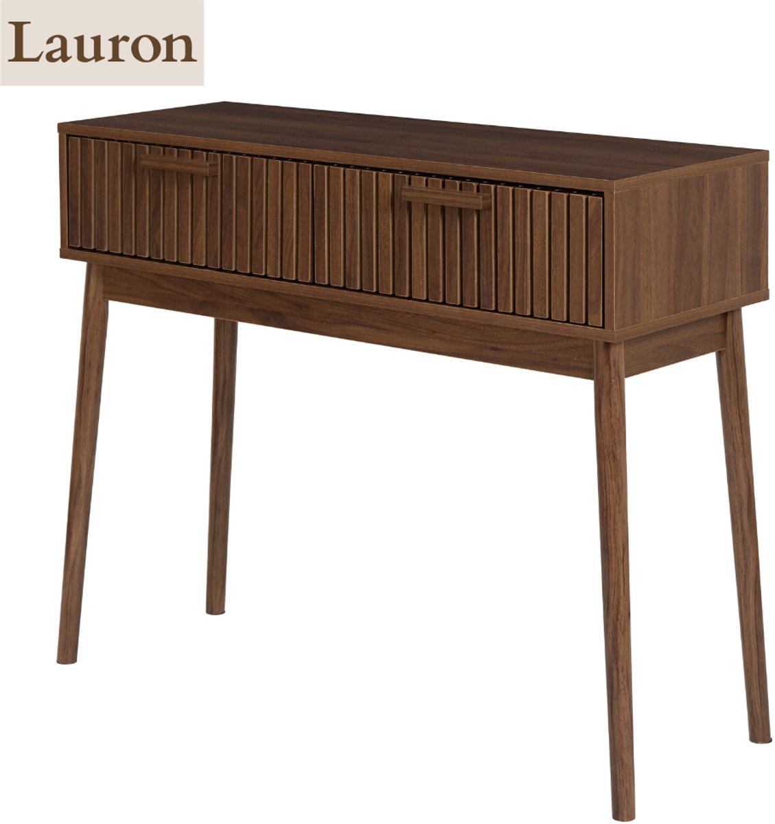 MISOU Sidetable - Kaptafel - Make up tafel - Met Lades - Haltafel - Consoletafel - Wandkastje - Tafel - Wandtafel - Muurtafel - Hout - LAURON