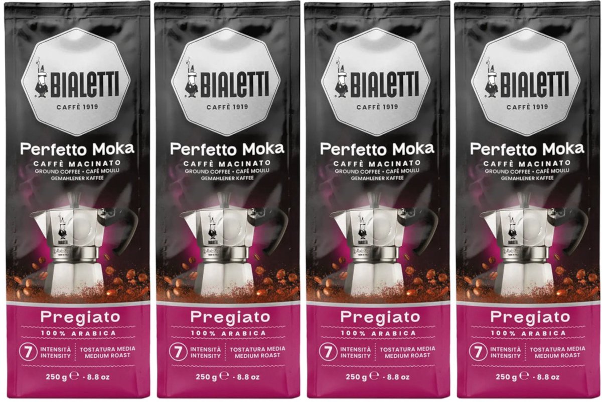 Bialetti Moka Delicato gemalen koffie - 4x 250 gram
