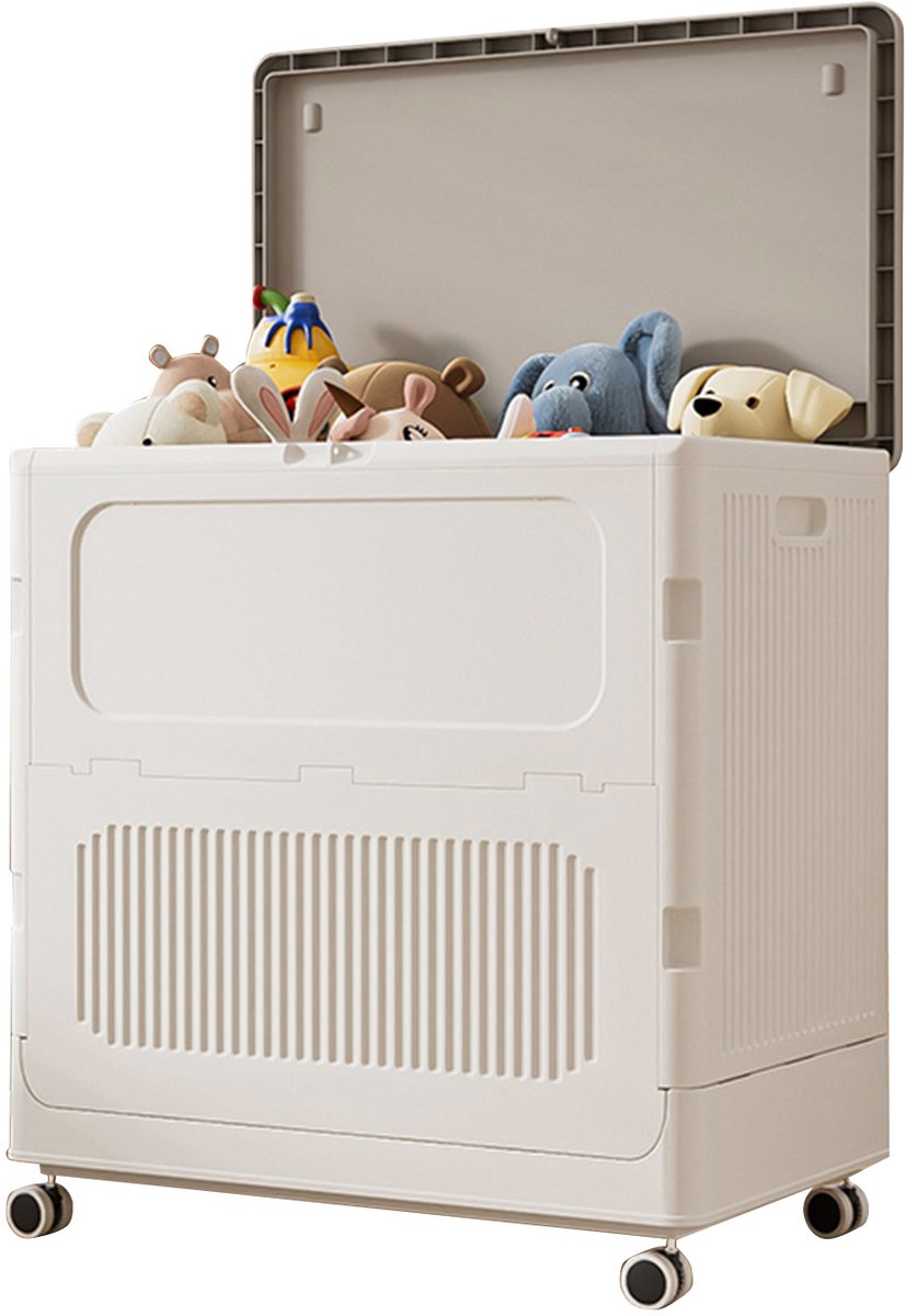 Vouwbare Wasmand met Wielen - Grote Capaciteit - Modern Ontwerp - Van Duurzaam PP - Met Deksel