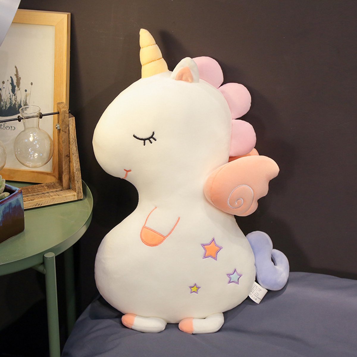 Schattige eenhoorn - Pluche speelgoed/Zachte eenhoornpop/Knuffel/Eenhoornpop/Kindercadeau Wit 70CM