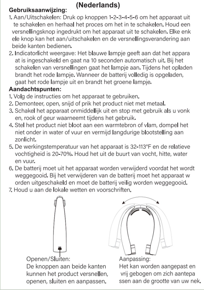 Svintora Draagbare NekVentilator - 6 standen met koeling- 6000 mAh Lange Batterijduur USB Oplaadbaar - Mini Ventilator ideaal Voor Buitensport woon-werkverkeer en Dagelijks Gebruik — afbeelding 8