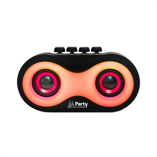 Party Light & Sound - PARTY-OWL - Bluetooth Speaker met LED in Uil Design op Batterij - USB, MicroSD, AUX - Mat Zwart van PARTY LIGHT & SOUND — afbeelding 3