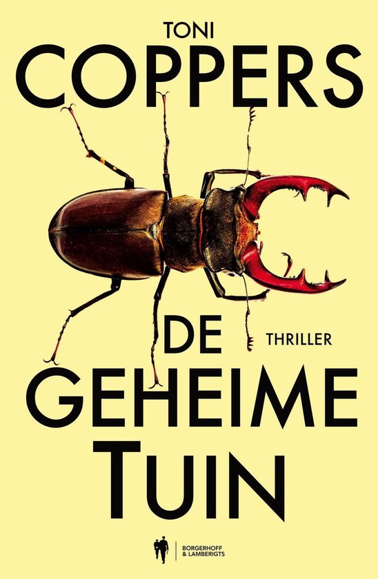 Boekomslag "De Geheime Tuin" van Toni Coppers met een grote rode vliegende kever.