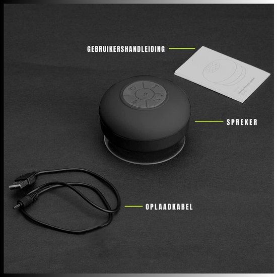 YOR® Douche Speaker - Badkamer Speaker - Douche Speaker Bluetooth - Zwart - 4cm x 5cm x 3cm van yor — afbeelding 5