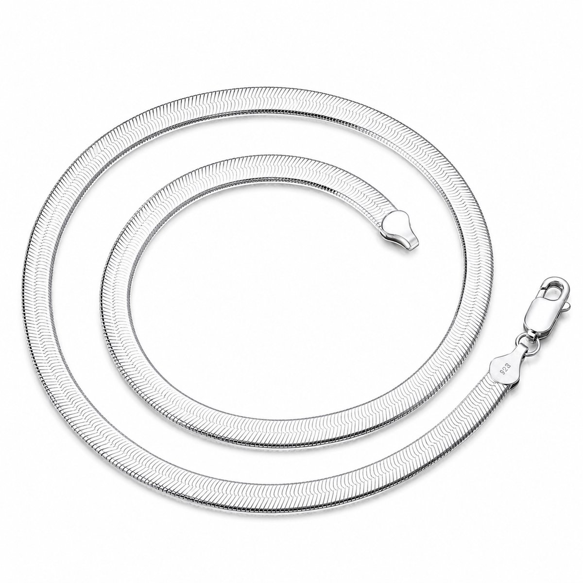 Engravia by Derya - Zilveren Snake Chain Ketting – 925 Sterling Plating – Luxe Dames Ketting – Cadeau voor Haar – Elegant & Tijdloos