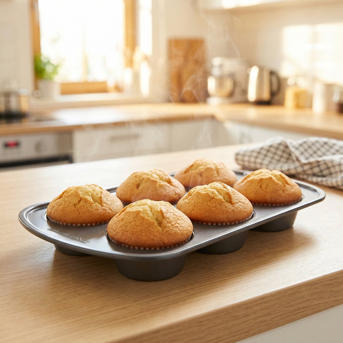 Baker's Secret Muffinvorm 6 Cups - Cupcake Bakvorm Met Antiaanbaklaag - Muffin Bakplaat Voor Oven - Metalen Cupcakevorm 31,3 x 18,6 cm [BS10006]