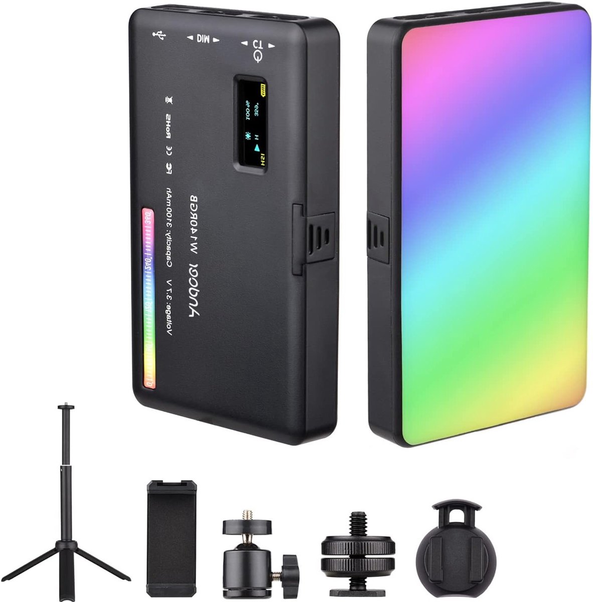 RGB LED Videolamp Set met Dimbare Camera Lamp en Statief voor Fotografie en Video Creatie op YouTube en TikTok