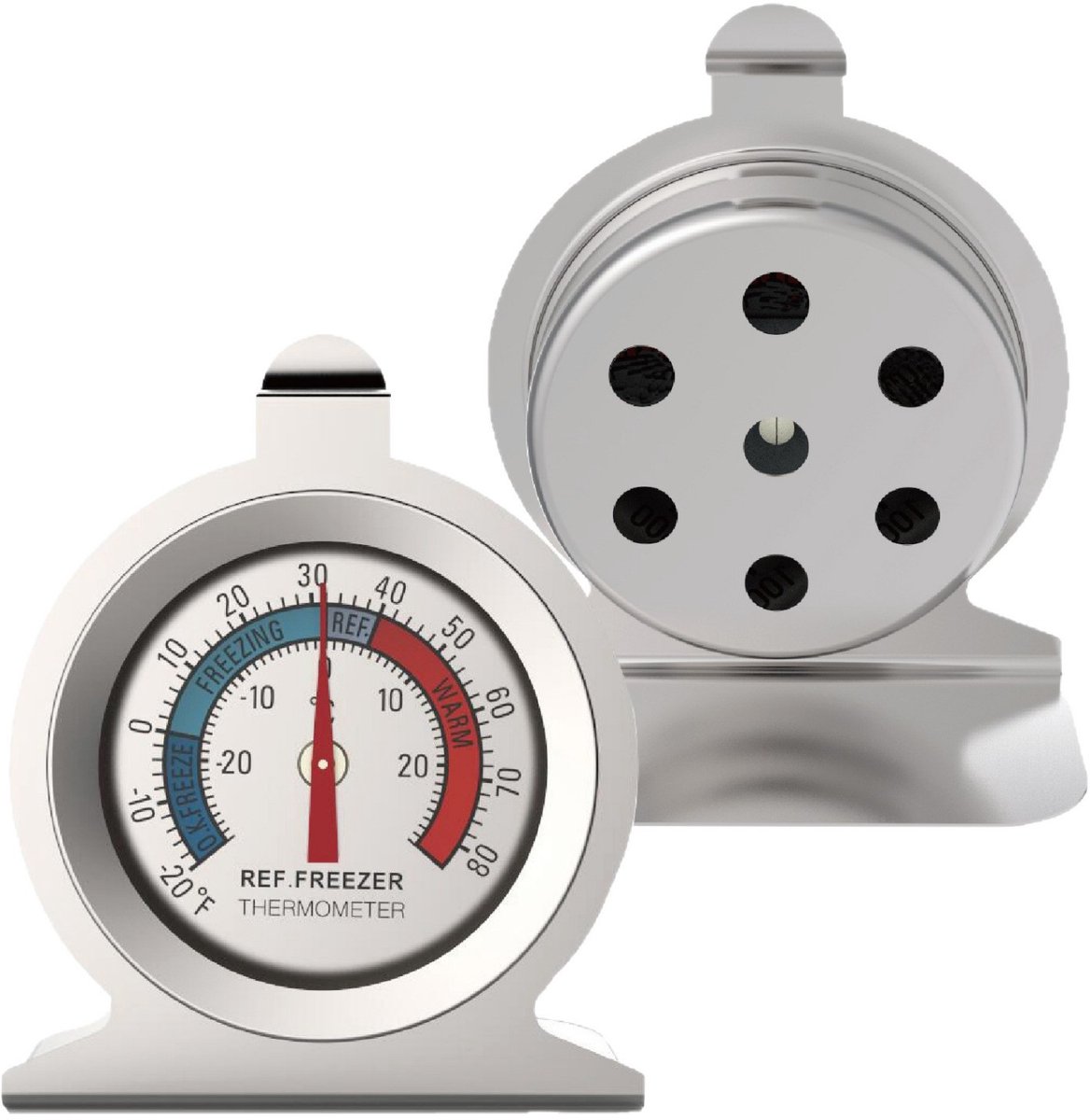 Keukenkoelkast, vriezer, dessertkast, roestvrijstalen koelkast, thermometer