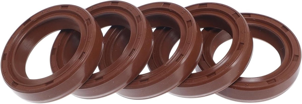 Universele dubbele lip olieafdichting met stalen veer voor rotatieas - 20 x 28 x 6 mm, FKM rubber, 5 stuks, hoge druk, duurzame afdichting, oliebestendig