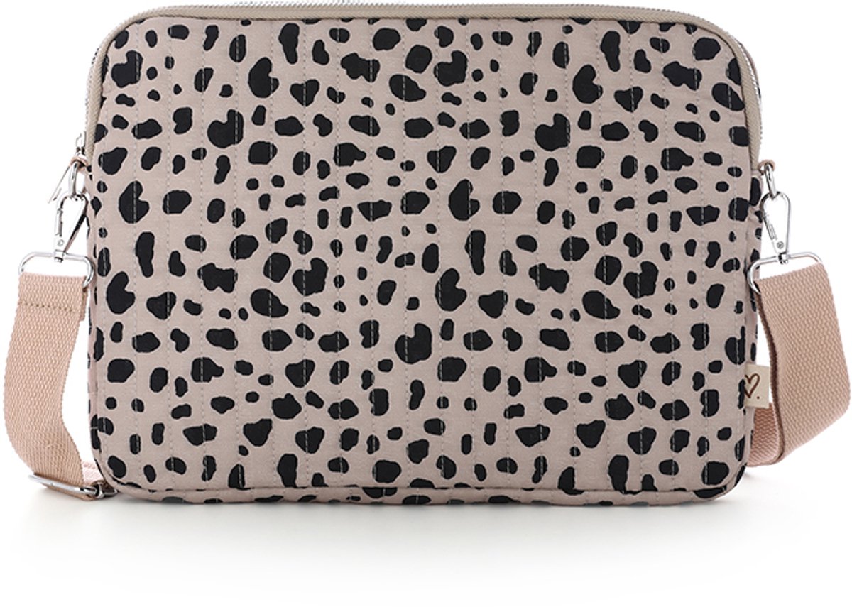 Trendy Laptop- & iPad Tas met Leopard Print - Geschikt voor 13 inch - Modieuze Schoudertas Dames - 32 x 24 cm - Luipaard 2