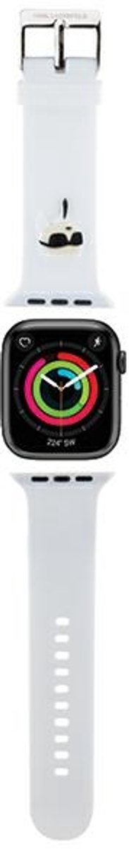 Karl - Lagerfeld - 3D Rubberen Karl Hoofdband voor Apple Watch 38/40/41mm - wit