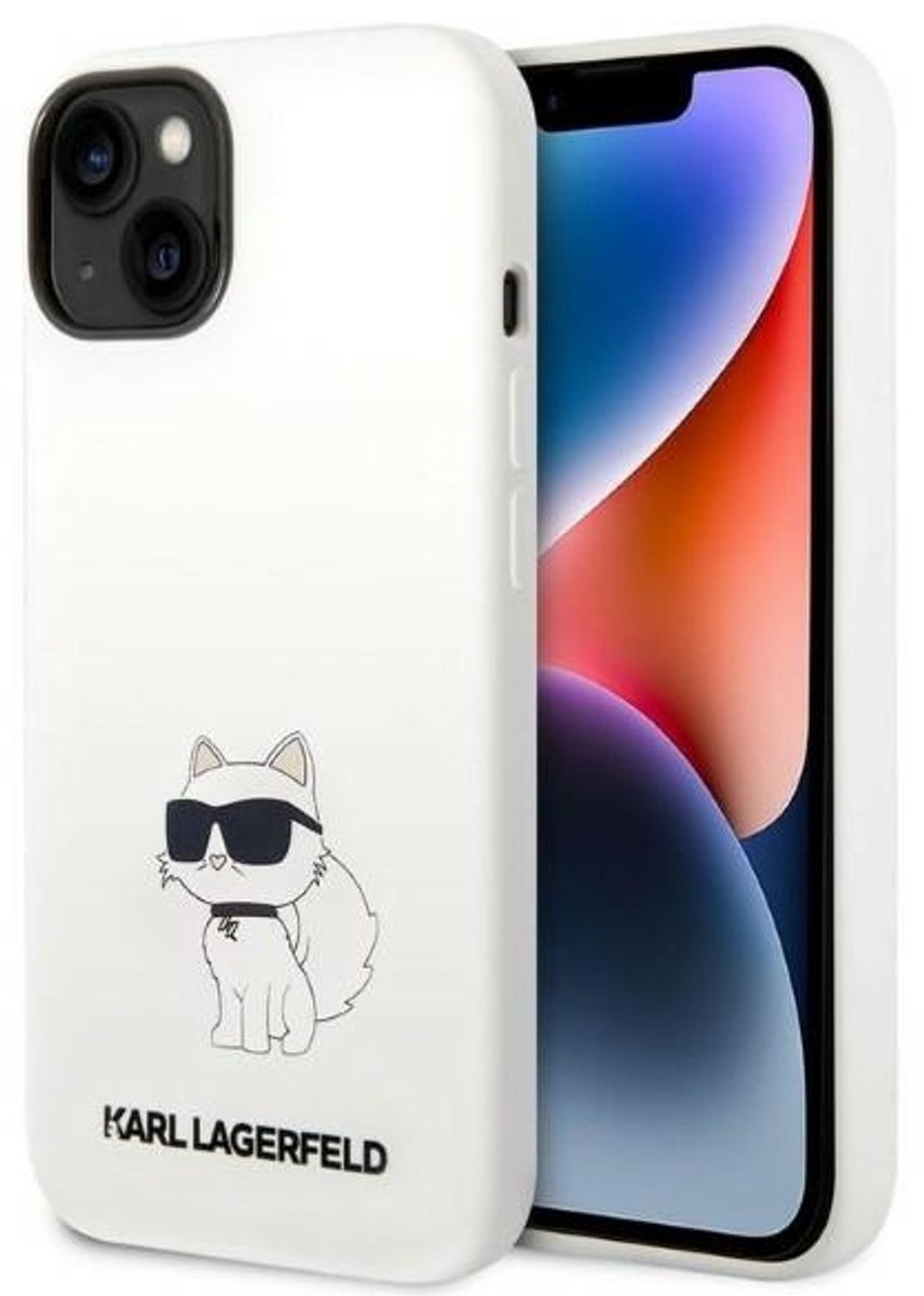 Karl - Lagerfeld - KLHCP14MSNCHBCH iPhone - 14 - Plus - 6.7 - hardcase - wit/wit - Siliconen - Choupette
