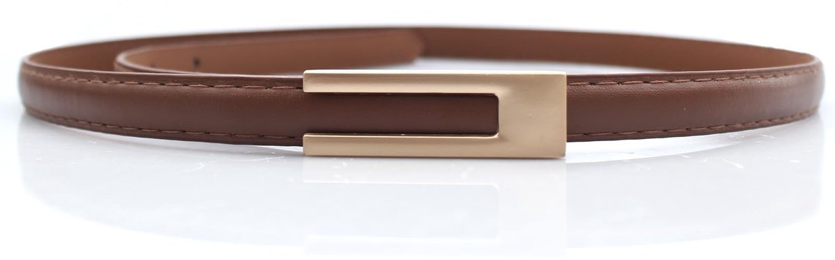 Allecto - Damesleren Riem - Elegante Riem voor Jurk en Jeans - Caramel Kleur - Dunne Leren Riem - Verstelbaar en Tijdloos - Geschikt voor Volwassen...