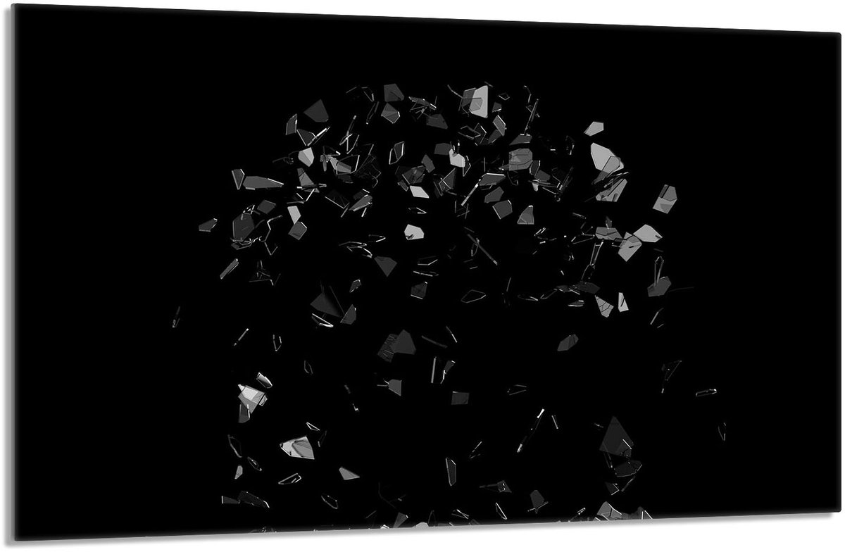 TMK ArtDeko - Serie 80x52 - Glasscherm - Zwart - 80x52 cm